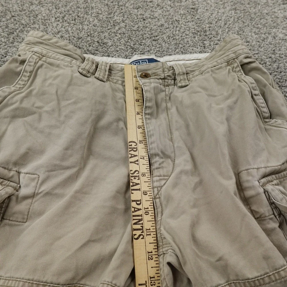 VTG Ralph Lauren Polo Shorts Mens 33 Beige Cargo Utility Hiking Military Outdoor